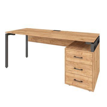 Офісний письмовий стіл керівника Loft Details LP180b Дуб крафт золотий з царгою 111163 фото