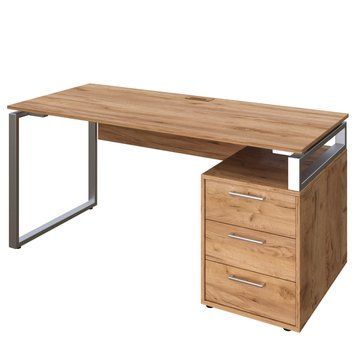 Офісний письмовий стіл Loft Details L160 Дуб крафт золотий з царгою 71113 фото